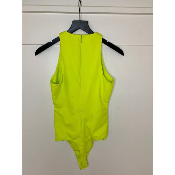 Show Me Your Mumu Best Bodysuit Neon Citrine Medium Sleeveless Stretch Zip Back - Picture 2 of 4